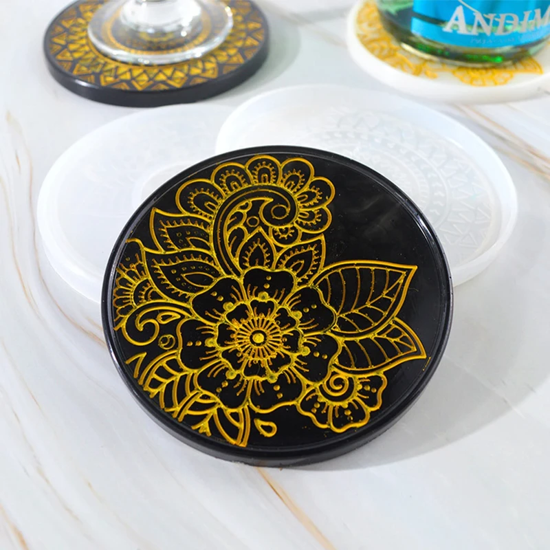 Flower Coaster Silicone Mold E - Coaster Mold Round review and price