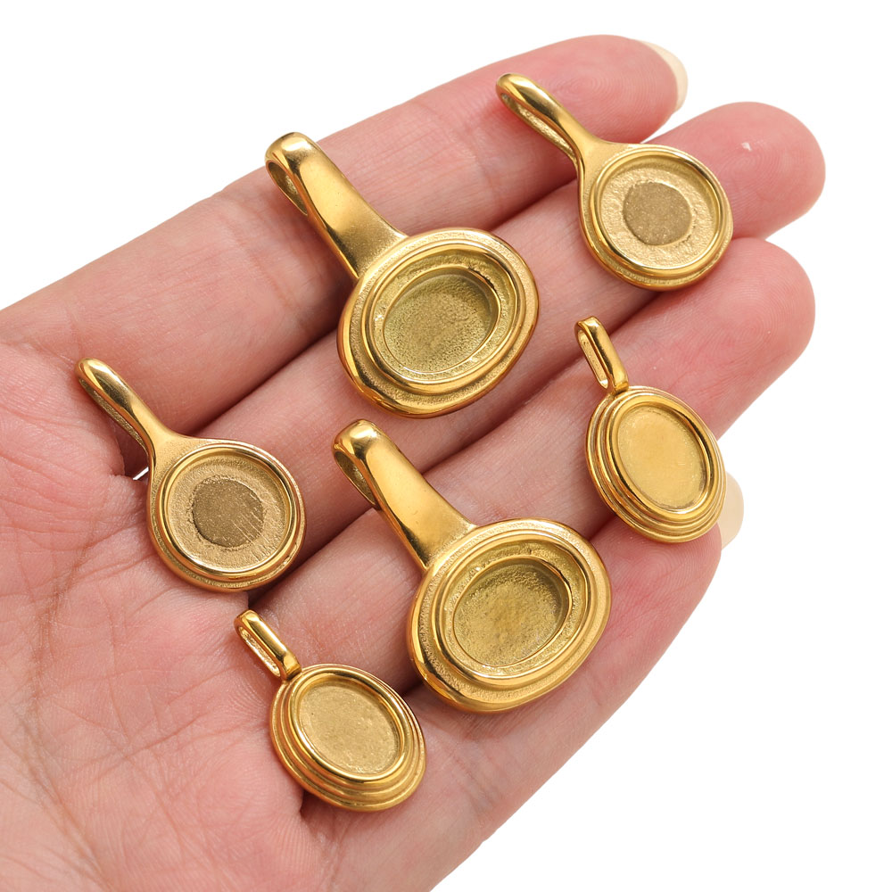 5pcs Stainless Steel Round Ova - Resin Craft Material review and price