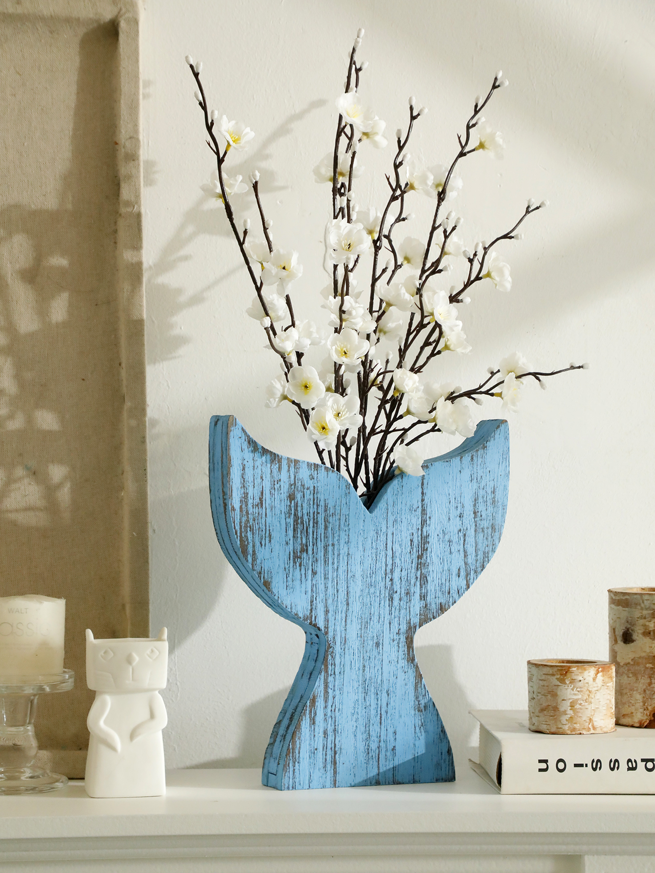 Nautical Wooden Vase Whale Tai - Dried Flower Bulk review and price