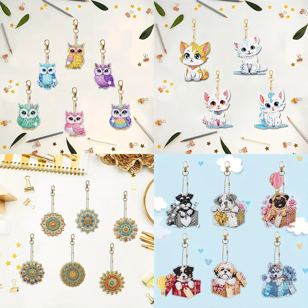 6-piece/set DIY Diamond Keycha - Resin Craft Kit review and price