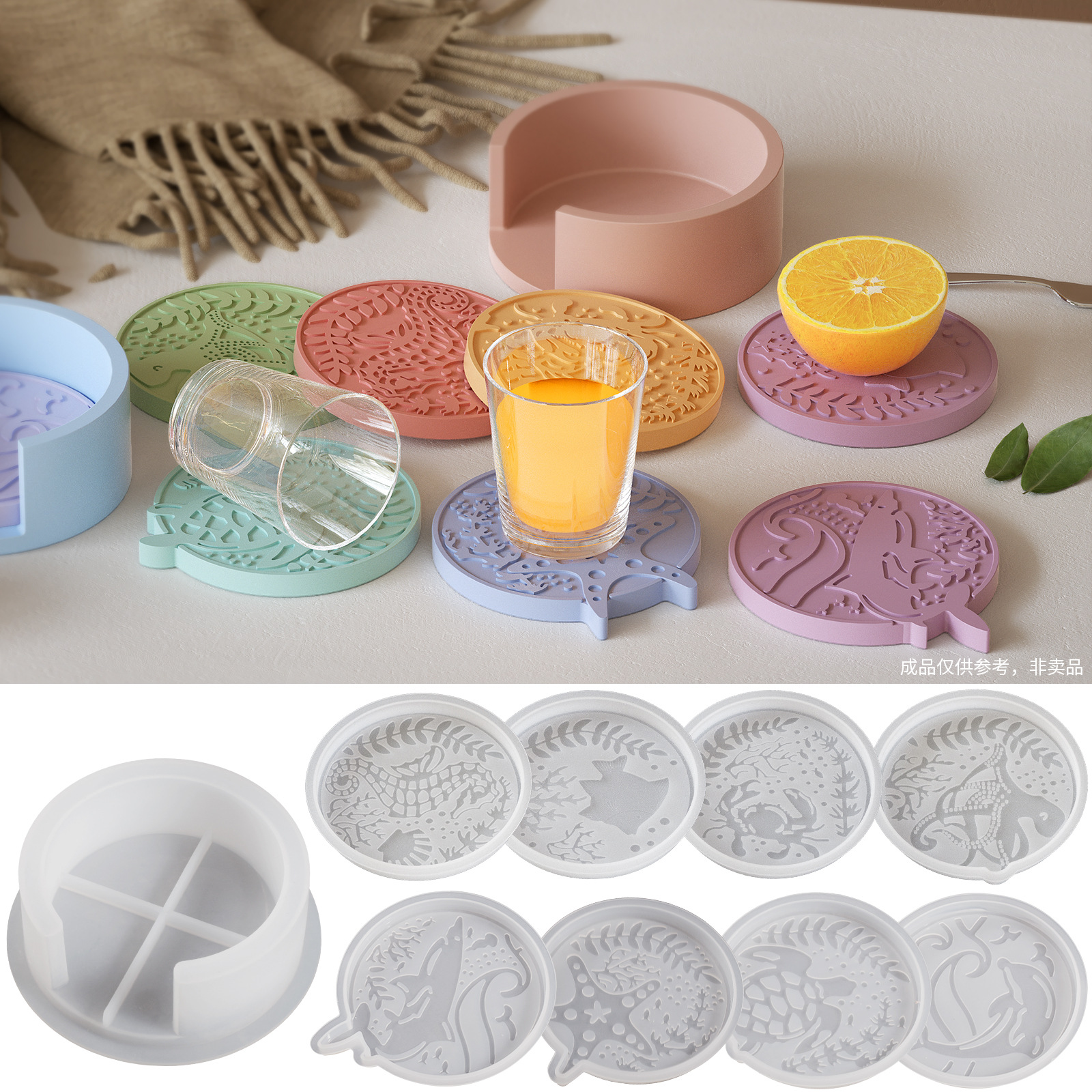 Plaster Coaster Storage Base M - Resin Ocean Wave Mold review and price