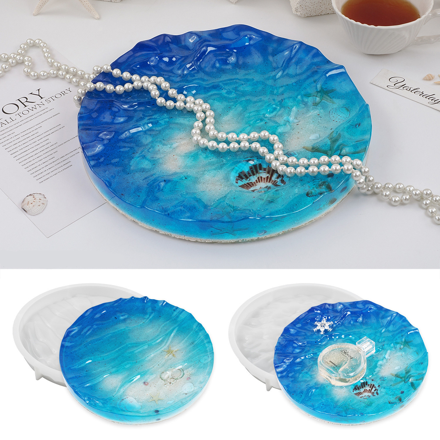 Sea Wave Tray Crystal Epoxy Re - Resin Ocean Wave Mold review and price