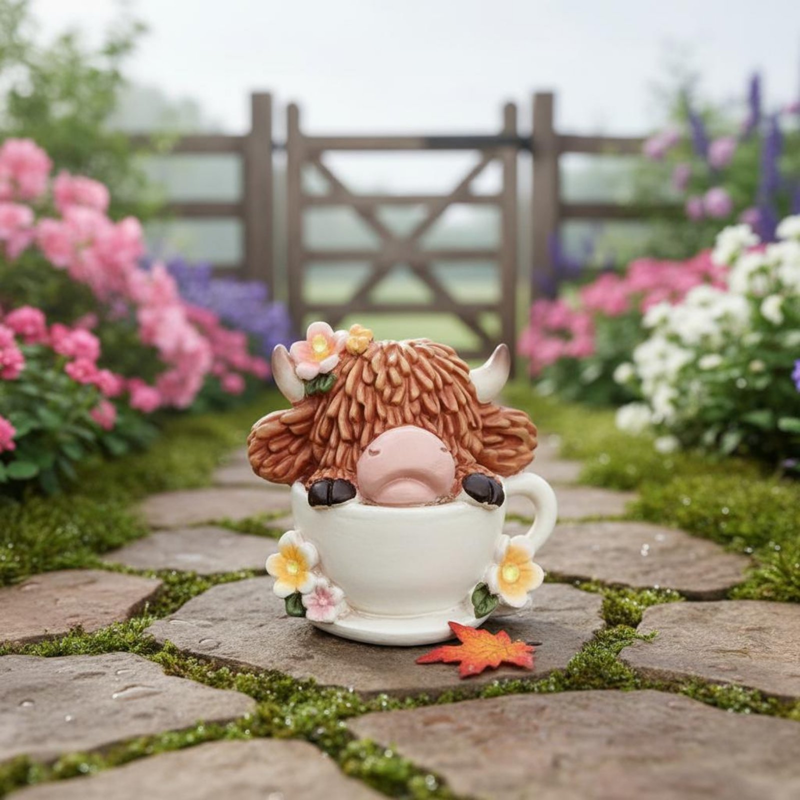 Highland Cow Garden Light Resi - Resin Crafts review and price